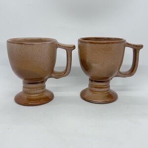 Vintage Pair of FRANKOMA Pottery Pedestal Mugs